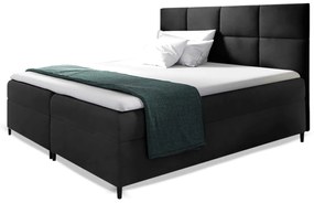 GR Čalúnená boxspring manželská posteľ Leila s matracom - čierna Rozmer: 180x200