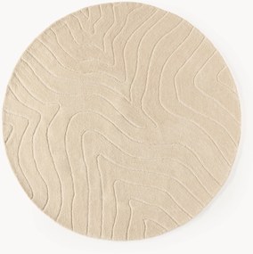 Okrúhly ručne tuftovaný vlnený koberec Aaron