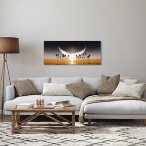 Obraz - Mesiac nad palmami (120x50 cm)