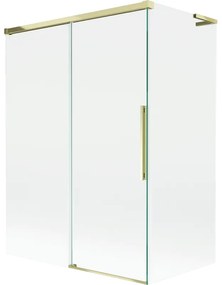 Mexen Rox, L posuvná 2-krídlová vaňová zástena 120 + 70 x 150 cm, 8mm číre sklo, zlatý lesklý profil, 8C9L-120-070-50-00