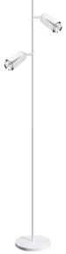 Stojacia lampa Flower, 2x biele/chrómové kovové tienidlo, w