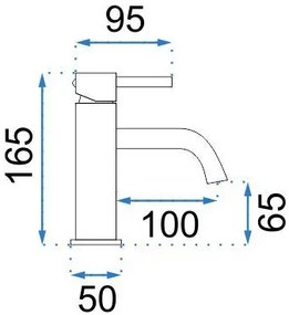 Rea Lungo Grip, umývadlová batéria h-165, zlatá matná, REA-B6950