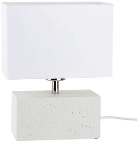 Stolová lampa STRONG DOUBLE, 1xMax.25W, biele textilné tienidlo, biely betón