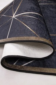 Protišmykový koberec MILANO 90010-04 čierny / zlatý