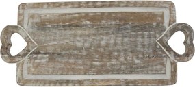Servírovacia doštička z mangového dreva so srdiečkami Jacques - 50*22 cm