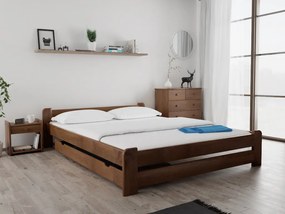 Posteľ Emily 140 x 200 cm, dub Rošt: S lamelovým roštom, Matrac: Matrac DELUXE 10 cm