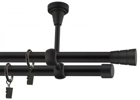Dekorstudio Stropná dvojradová garniža BASIC čierna-matná 19mm Dĺžka: 120cm, Typ príslušenstva: Bez príslušenstva