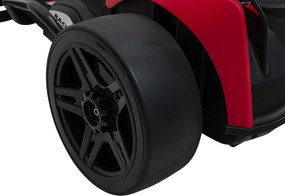 Ramiz Motokára na batérie Fast 3 Drift pre deti Červená + funkcia Drift + motory 2x150W + rádio LED + pásy