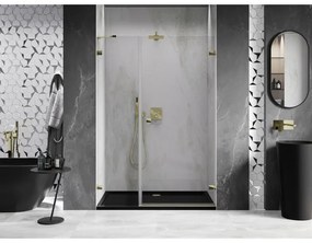 Mexen Lunar-B, pravé otočné sprchové dvere 110 cm, číre sklo, zlatý profil, 832S-110-050-50-00-P