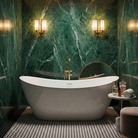 Rea FERRANO Slim, voľne stojaca vaňa 1600×800×720 mm, biela, biela krytka odtoku, REA-W0081