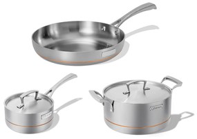Elmich Prémiová sada päťvrstvového nerezového riadu Penta Copper s medeným jadrom 3ks, 2 hrnce + 1 panvica