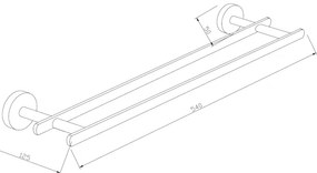 Mexen príslušenstvo, LOFT kúpeľkový držiak na uteráky, čierna, 7012625-70