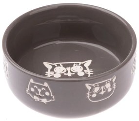 Sivá keramická miska pre mačku Dakls, 300 ml