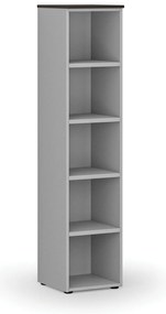 Kancelársky regál PRIMO GRAY, 400 x 420 x 1781 mm, sivá/wenge