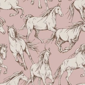 DEKORNIK Horses Pink - Tapeta