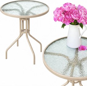 Dekorstudio Okrúhly stôl na balkón ISLAND 60cm - béžový