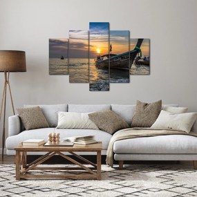 Obraz lode pri brehu (150x105 cm)