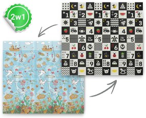 Penová podložka 200 x 180 x 1 cm Nukido NK-340 oceán-čísla