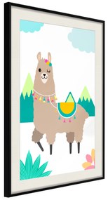 Artgeist Plagát - Unusual Lama [Poster] Veľkosť: 30x45, Verzia: Čierny rám s passe-partout