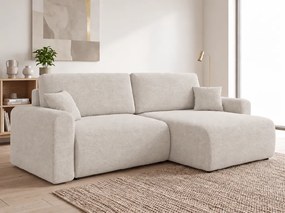 Rozkladacia obojstranná sedacia súprava do L NORDEN PAROS 250x140 cm, krémová