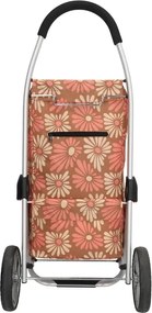 Beagles Hnedý kvetovaný nákupný vozík na kolieskach “Aluman“