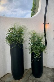 Kvetináč SOLERIO, sklolaminát, výška 100 cm, čierna