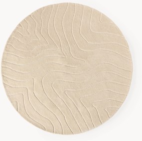 Okrúhly ručne tuftovaný vlnený koberec Aaron