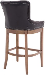 Barová stolička Buckingham - koža, drevené nohy svetlá antik - Hnedá