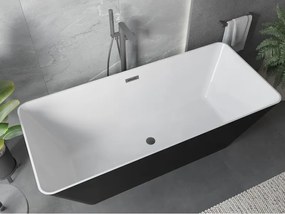 Mexen Velo Slim, voľne stojaca vaňa 170 × 75 cm, biela lesklá, grafitový prepad, 52811707500-95