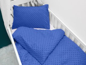 Biante Detské posteľné obliečky do postieľky Minky 3D bodky MKP-001 Modré Do postieľky 90x130 a 40x60 cm