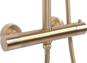 Rea Vincent, sprchový set s termostatickou batériou a dažďovou hlavicou 25cm, zlatá matná, REA-P6602