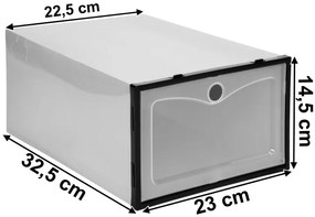 Úložné boxy na topánky OSLO sivé (10 ks)