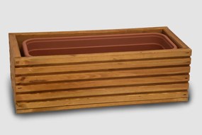 Drevený truhlík s plastovou vložkou - svetlohnedá Rozměry (cm): 44 x 20, v. 14