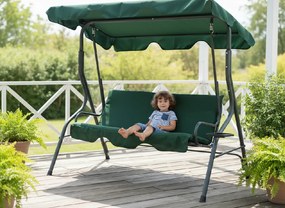 Garden Line ZÁHRADNÁ HOJDAČKA 170 x 110 x 153 CM TMAVO ZELENÁ BEZ OPIERKY NA NOHY. S DRŽIAKMI NA POHÁRE