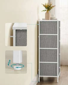 Komoda so zásuvkovými boxmi HESTO 45x91,7 cm, biela/sivá