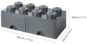 Detský tmavosivý úložný box s 2 zásuvkami LEGO®