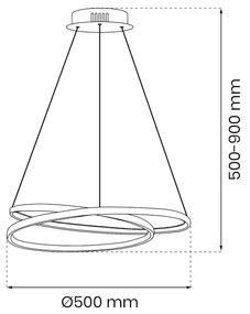 Závesné LED svietidlo Lucero, 1x LED 48w, 4000k, g