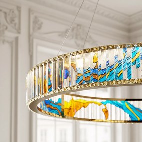 Toolight Toolight, LED stropné svietidlo 60cm + diaľkové ovládanie APP1748-CP, zlatá-priehľadná, OSW-07894