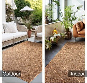 Ayyildiz, Kusový koberec Zagora 4512 Copper – na von aj na doma, 120x170, hnedá, chodba / predsieň