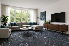 ITC 120x200 cm Metrážny koberec Drops 99, šíře, šedá, filc, chodba / predsieň
