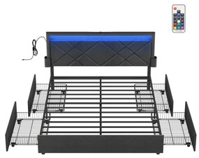 Manželská postel s LED osvetlením RMB828G02