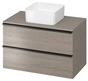 Cersanit - VIRGO závesná skrinka pod umývadlo s doskou 80cm, šedá-čierna, S522-031