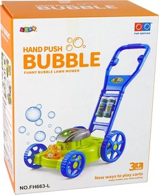 LEAN Bublifuková detská kosačka s hudbou - modrá