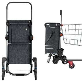 Jurhan Nákupná taška na kolieskach do schodov COMFORT, 50l,  čierna