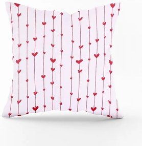 Bavlnená obliečka na vankúš - srdiečka Veľkost obliečok: 50 x 50 cm, Zapínanie: Gombíky