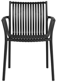 Čierne plastové záhradné stoličky v súprave 2 ks Tulsa – House Nordic