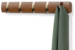 Umbra Vešiak na stenu FLIP 5 háčikov light walnut, warm gold