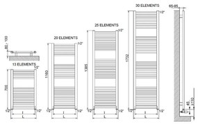 Cordivari Lisa 22 - Radiátor 1160x500 mm, biela 3551646101006