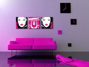Ručne maľovaný POP Art obraz I-GIRL 3 dielny pw