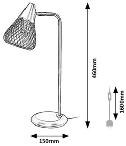 Rabalux 3182 - Stolná lampa FANNY 1xE14/25W/230V šedá